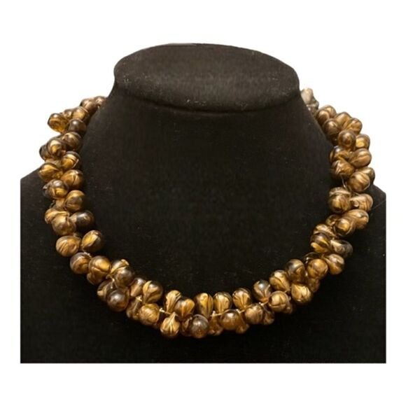 Vintage Double Beaded Choker Necklace - Picture 1 of 9